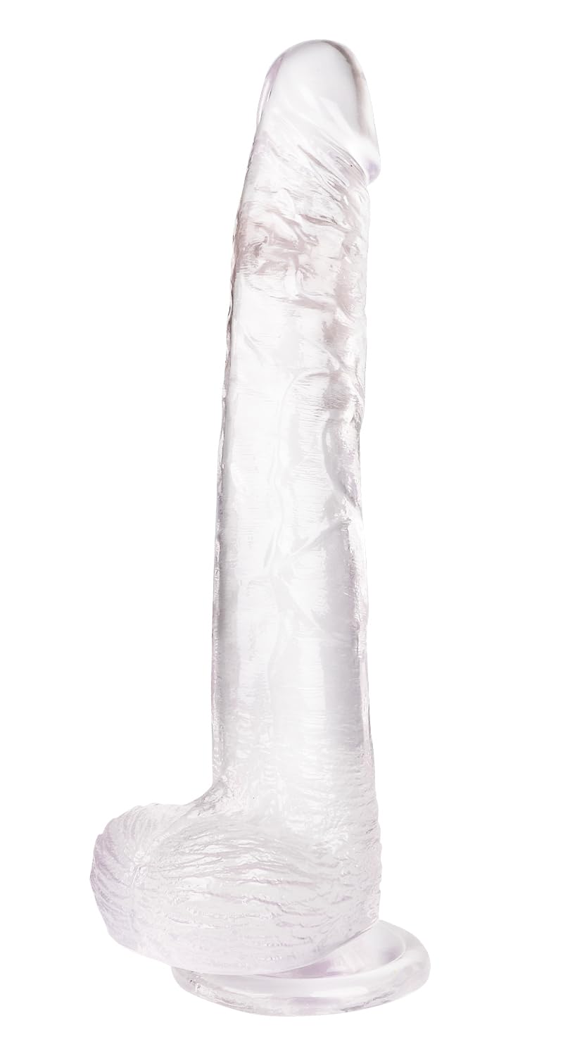 Big Dildo, 11.61 Inch Clear Dildos Lifelike Skin-Touching Feeling, Soft Dildo with Strong Suction Cup, Big Size G-spot Penis Sex Toys for Advanced Women and Men Players
