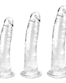 Clear Suction Realistic Dildo Set – 3 Sizes(small6.4”,big7.4”, huge9.6”) for Anal and Vaginal Pleasure – Perfect for Beginners to Advanced Users Lifelike Penis