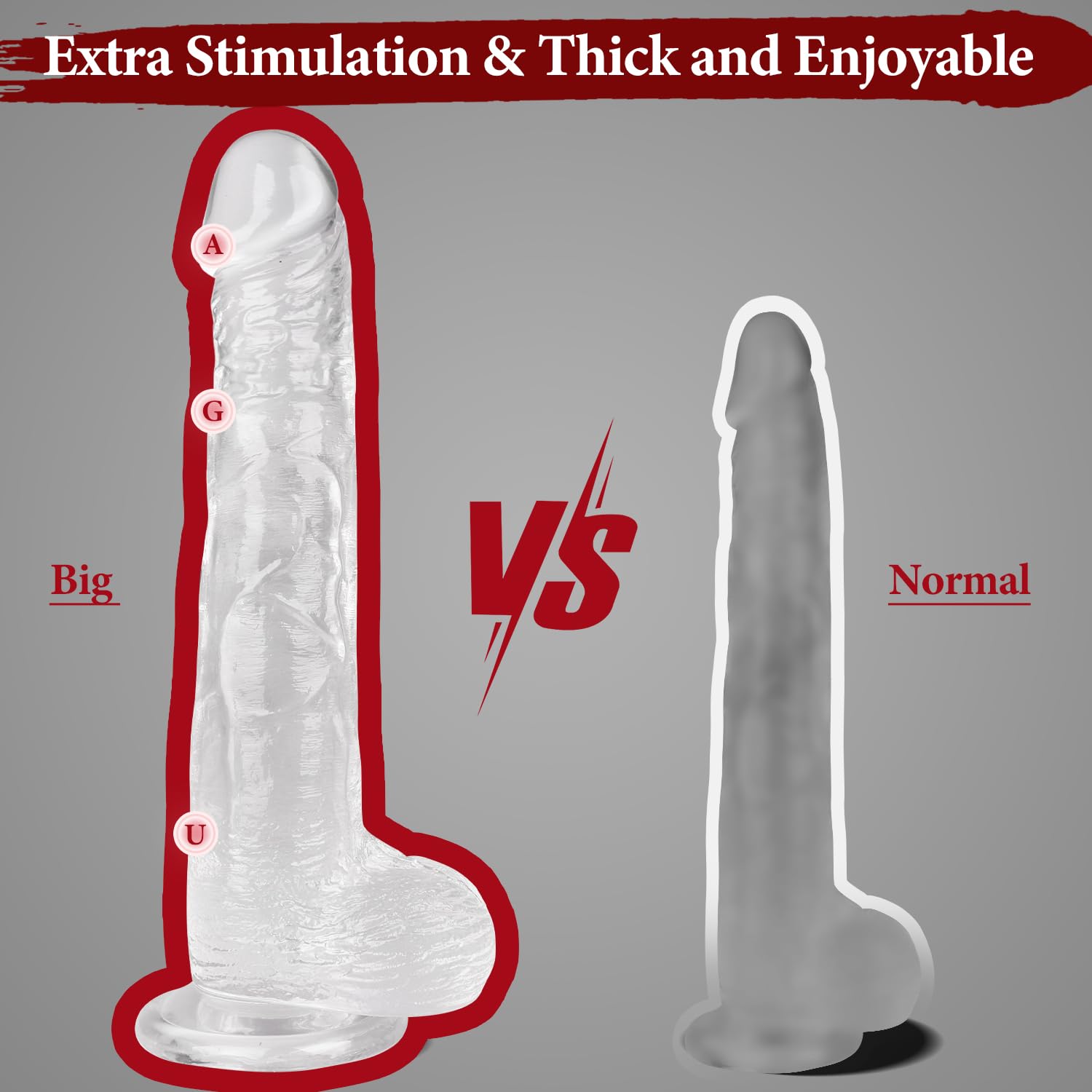 Big Dildo, 11.61 Inch Clear Dildos Lifelike Skin-Touching Feeling, Soft Dildo with Strong Suction Cup, Big Size G-spot Penis Sex Toys for Advanced Women and Men Players