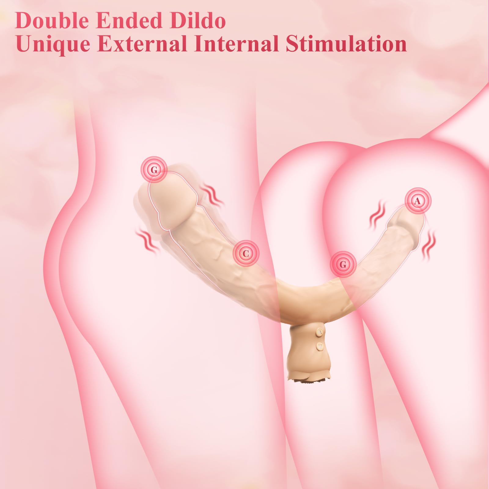 Double Dildo Lesbian Sex Toys 3 in 1 Realistic Dildo for 10 Vibrating Modes, Adult Sex Toy for Stimulation with G Spot Anal Prostate Strapless Realistic Silicone Massager for Men Women Games