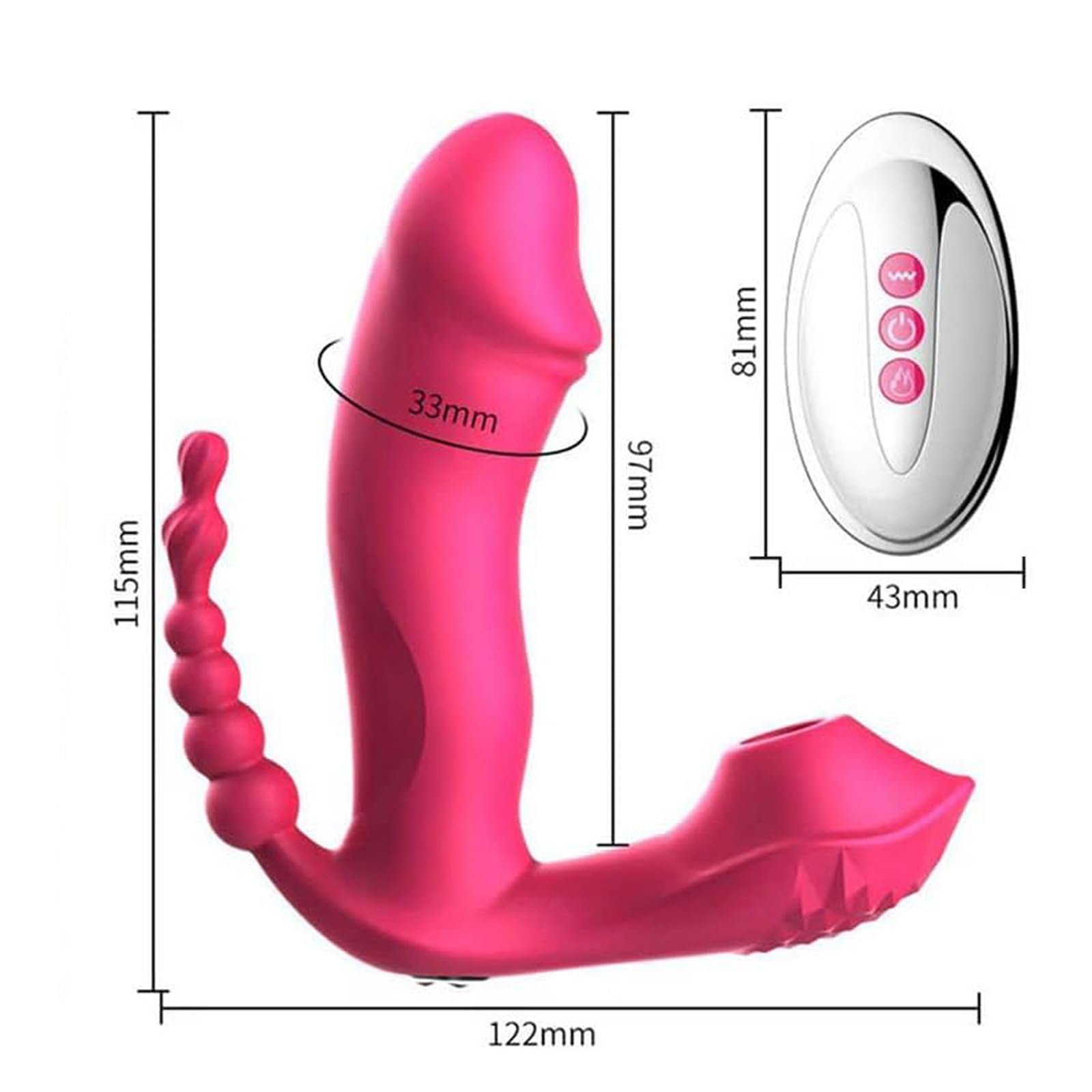 Newly Sitting and Riding Toys Adult Tools for Women 7 Powerful Modes Realistic Silicone Waterproof Slant Hole Charging Play Thrusting Games Flexible Sensory Toys for Couples, WA2604TA2908 (Red)