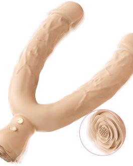 Double Dildo Lesbian Sex Toys 3 in 1 Realistic Dildo for 10 Vibrating Modes, Adult Sex Toy for Stimulation with G Spot Anal Prostate Strapless Realistic Silicone Massager for Men Women Games