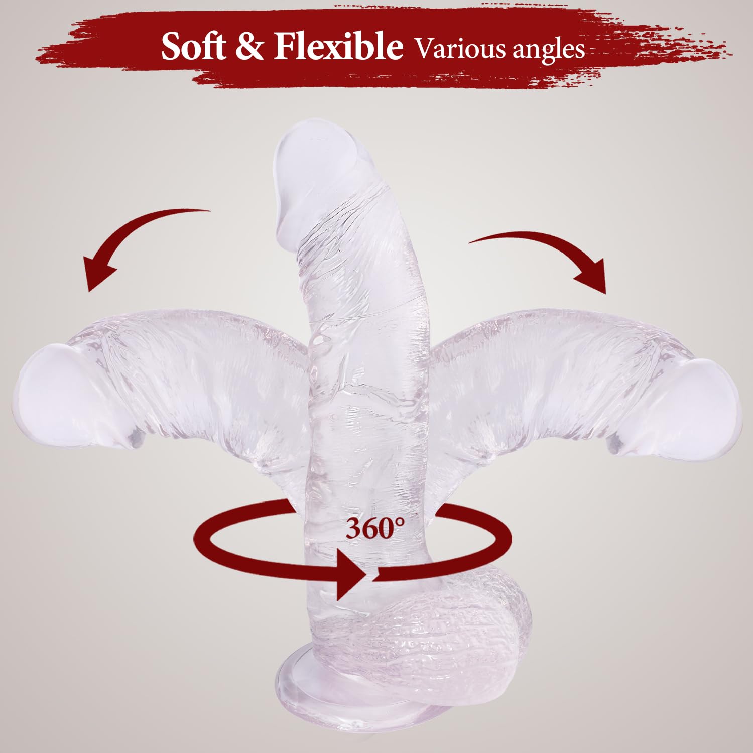 10 Inch Clear Dildo Big Dildos, Soft Realistic Huge Dildo with Strong Suction Cup for Hands-Free and Anal Play, Big G-spot Dildo Anal Sex Toys for Women and Couple