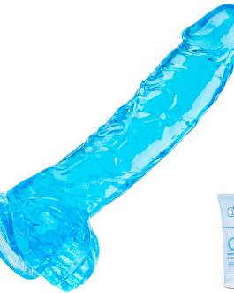 7 Inch Realistic Dildo, Soft Blue Dildos Sex Toy with Strong Suction Cup, Adult Toys for Vaginal G-Spot and Anal Play, Waterproof Flexible Lifelike Penis for Women Men Beginners Couples