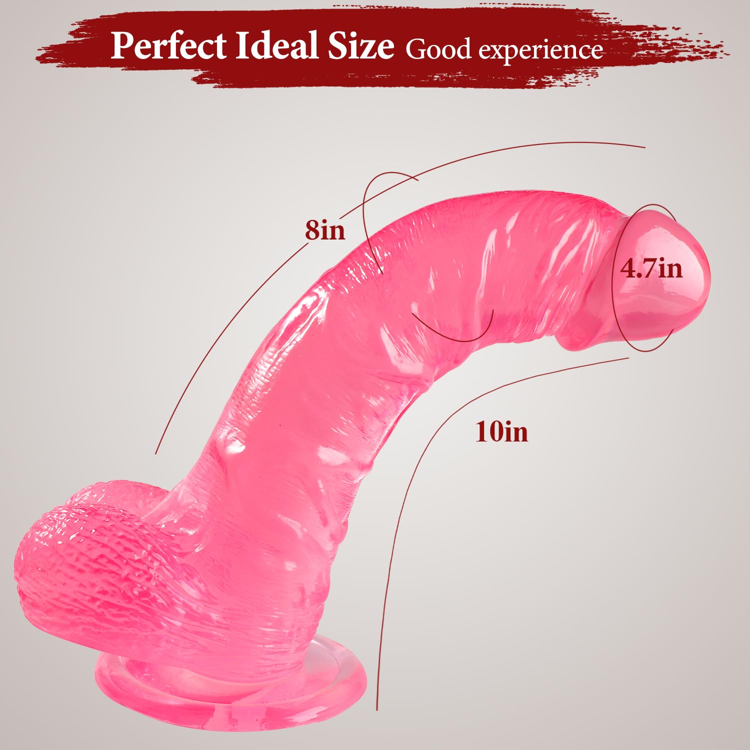10 Inch Pink Dildo Big Dildos, Soft Realistic Huge Dildo with Strong Suction Cup for Hands-Free and Anal Play, Big G-spot Dildo Anal Sex Toys for Women and Couple