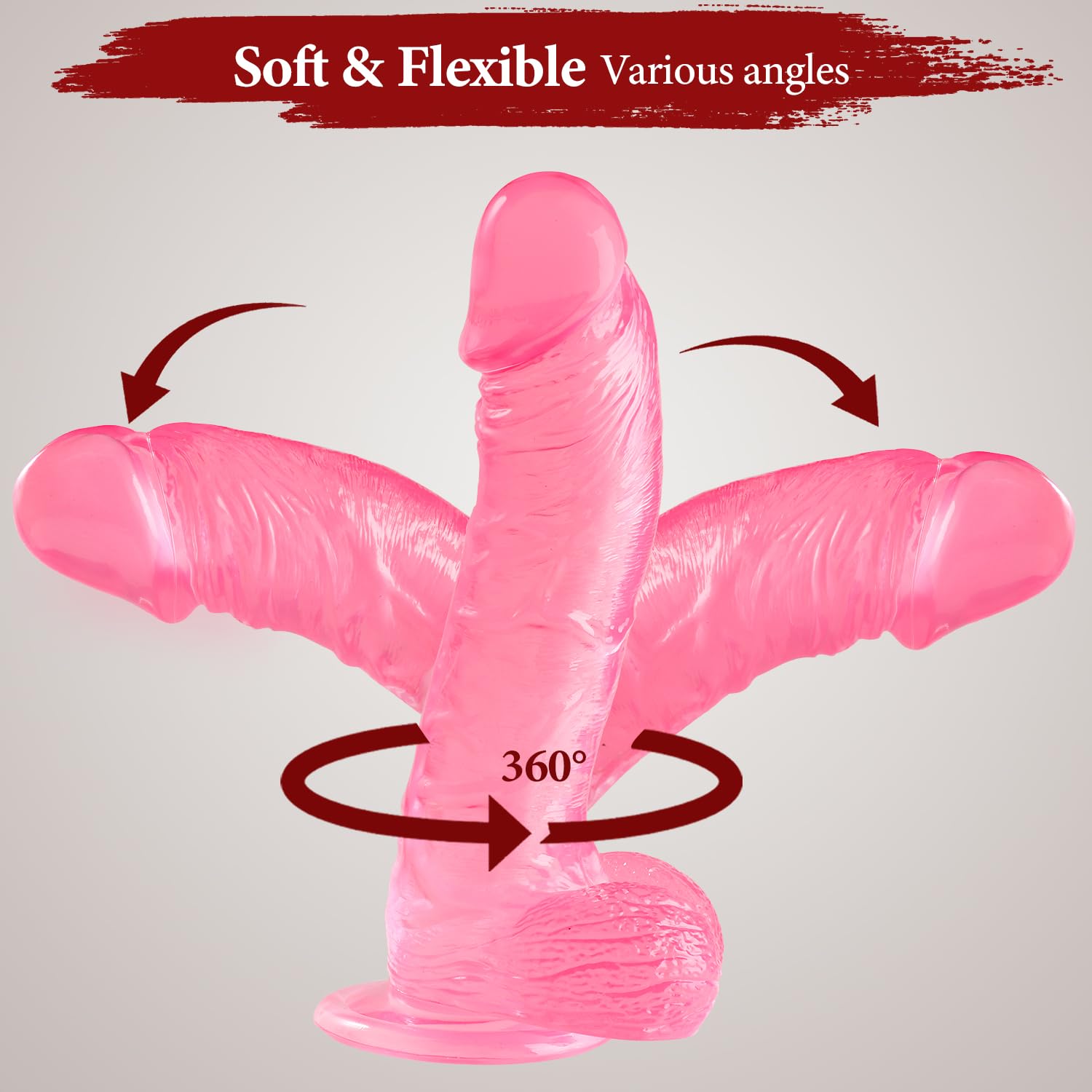10 Inch Pink Dildo Big Dildos, Soft Realistic Huge Dildo with Strong Suction Cup for Hands-Free and Anal Play, Big G-spot Dildo Anal Sex Toys for Women and Couple