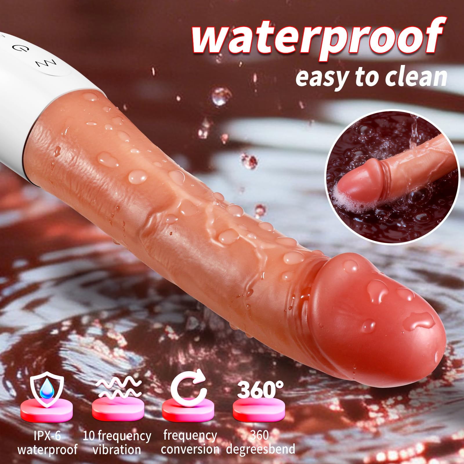 Realistic Vibrating Dildo, 8.4 Inch G Spot Vibrator, Skin Tone