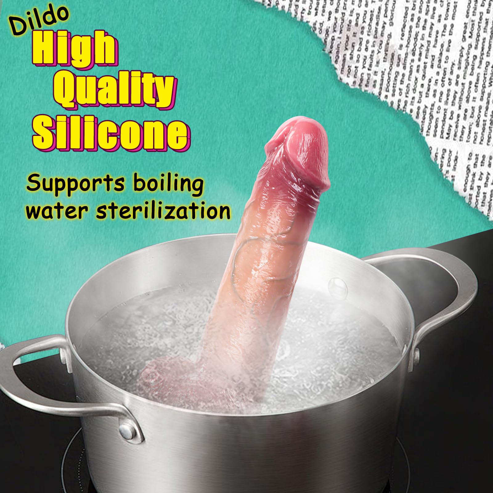 10.5'' Realistic Movable Foreskin Big Dildo, 1.9'' Diam Thick Huge Dildos for Anal G Spot Vaginal Stimulation, Silicone Suction Cup Dildo Adult Sex Toys Compatible with Strap On Harness