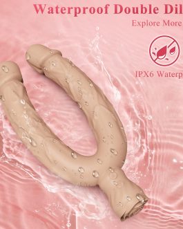 Double Dildo Lesbian Sex Toys 3 in 1 Realistic Dildo for 10 Vibrating Modes, Adult Sex Toy for Stimulation with G Spot Anal Prostate Strapless Realistic Silicone Massager for Men Women Games