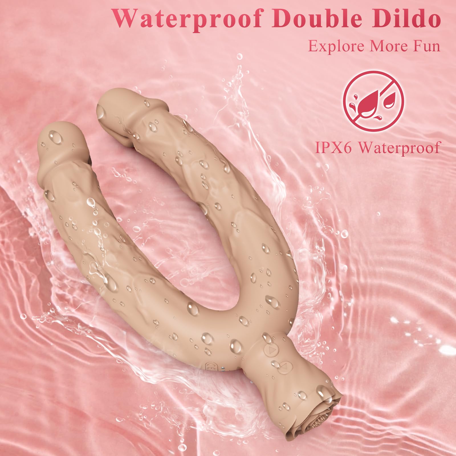 Double Dildo Lesbian Sex Toys 3 in 1 Realistic Dildo for 10 Vibrating Modes, Adult Sex Toy for Stimulation with G Spot Anal Prostate Strapless Realistic Silicone Massager for Men Women Games