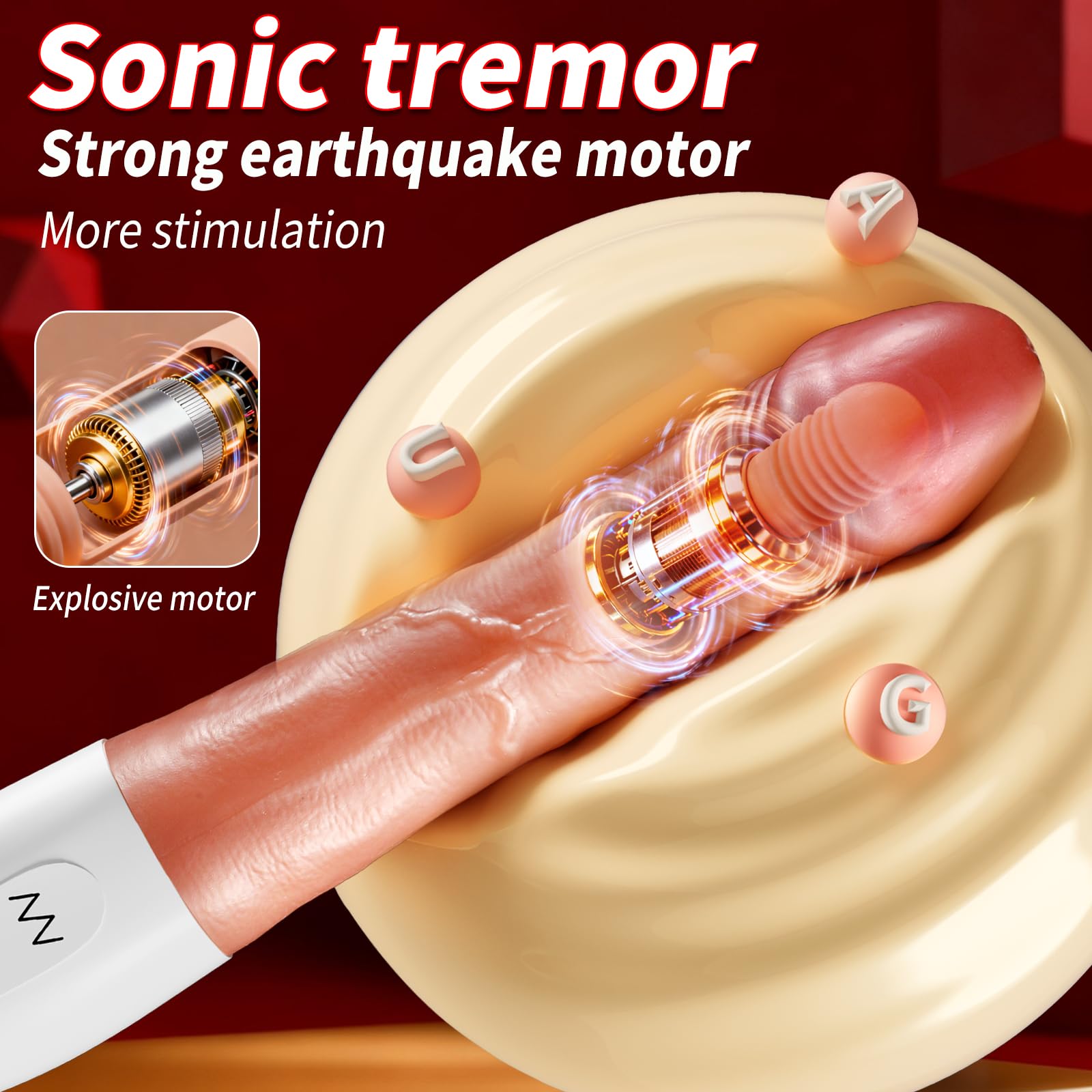 Realistic Vibrating Dildo, 8.4 Inch G Spot Vibrator, Skin Tone