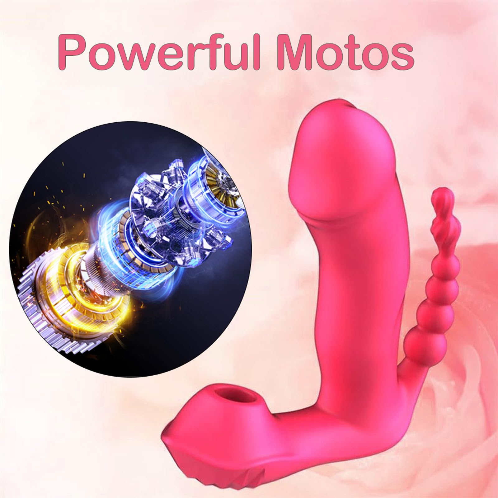 Newly Sitting and Riding Toys Adult Tools for Women 7 Powerful Modes Realistic Silicone Waterproof Slant Hole Charging Play Thrusting Games Flexible Sensory Toys for Couples, WA2604TA2908 (Red)