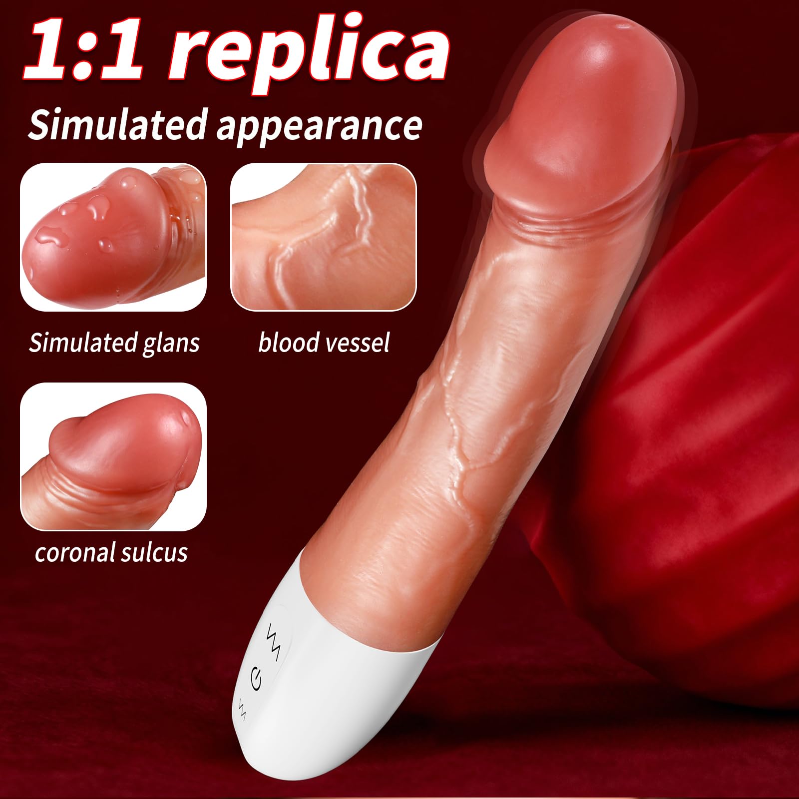 Realistic Vibrating Dildo, 8.4 Inch G Spot Vibrator, Skin Tone