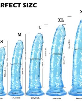 Realistic Dildo 9.4” Blue Dildo Sex Toys with Suction Cup for Hands-Free Play, Thick Penis Suitable for Women/Men/Gay/Couples with Thin and Slim Poke can be Use for G spot and Anal
