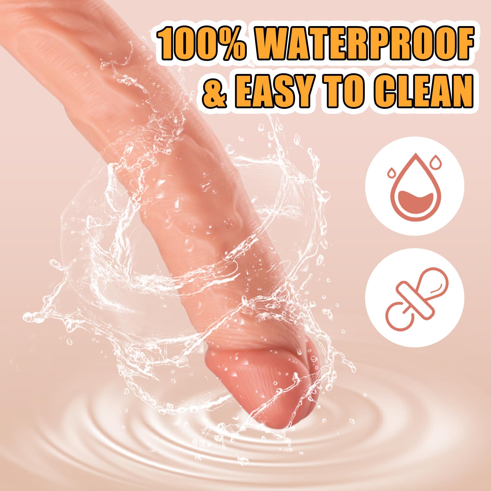 Realistic 10 Inch Thick Dildo with Suction Cup, Flexible TPE Adult Toy for Women and Couples, Easy to Clean, Discreet Packaging