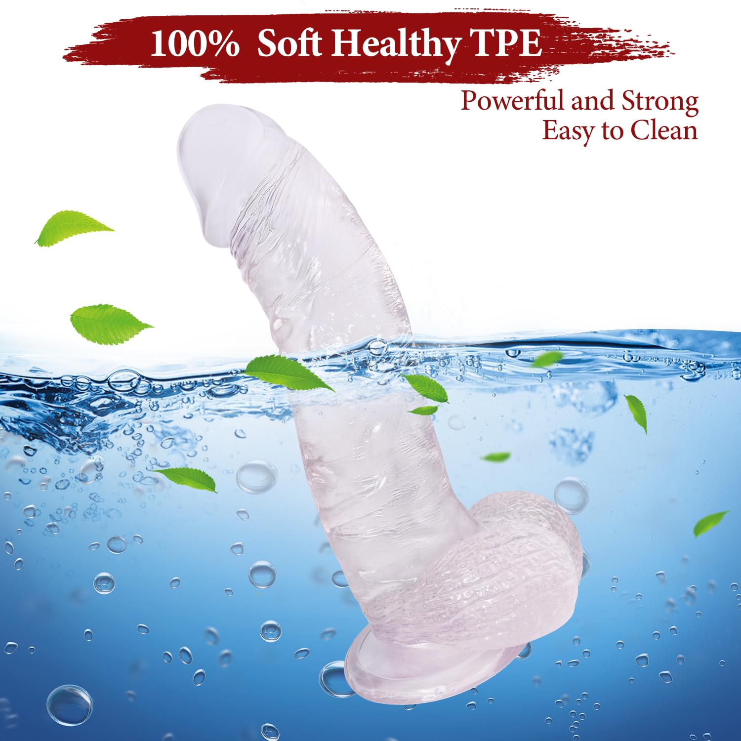 10 Inch Clear Dildo Big Dildos, Soft Realistic Huge Dildo with Strong Suction Cup for Hands-Free and Anal Play, Big G-spot Dildo Anal Sex Toys for Women and Couple