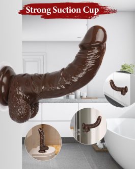 10 Inch Brown Dildo Big Dildos, Soft Realistic Huge Dildo with Strong Suction Cup for Hands-Free and Anal Play, Big G-spot Dildo Anal Sex Toys for Women and Couple