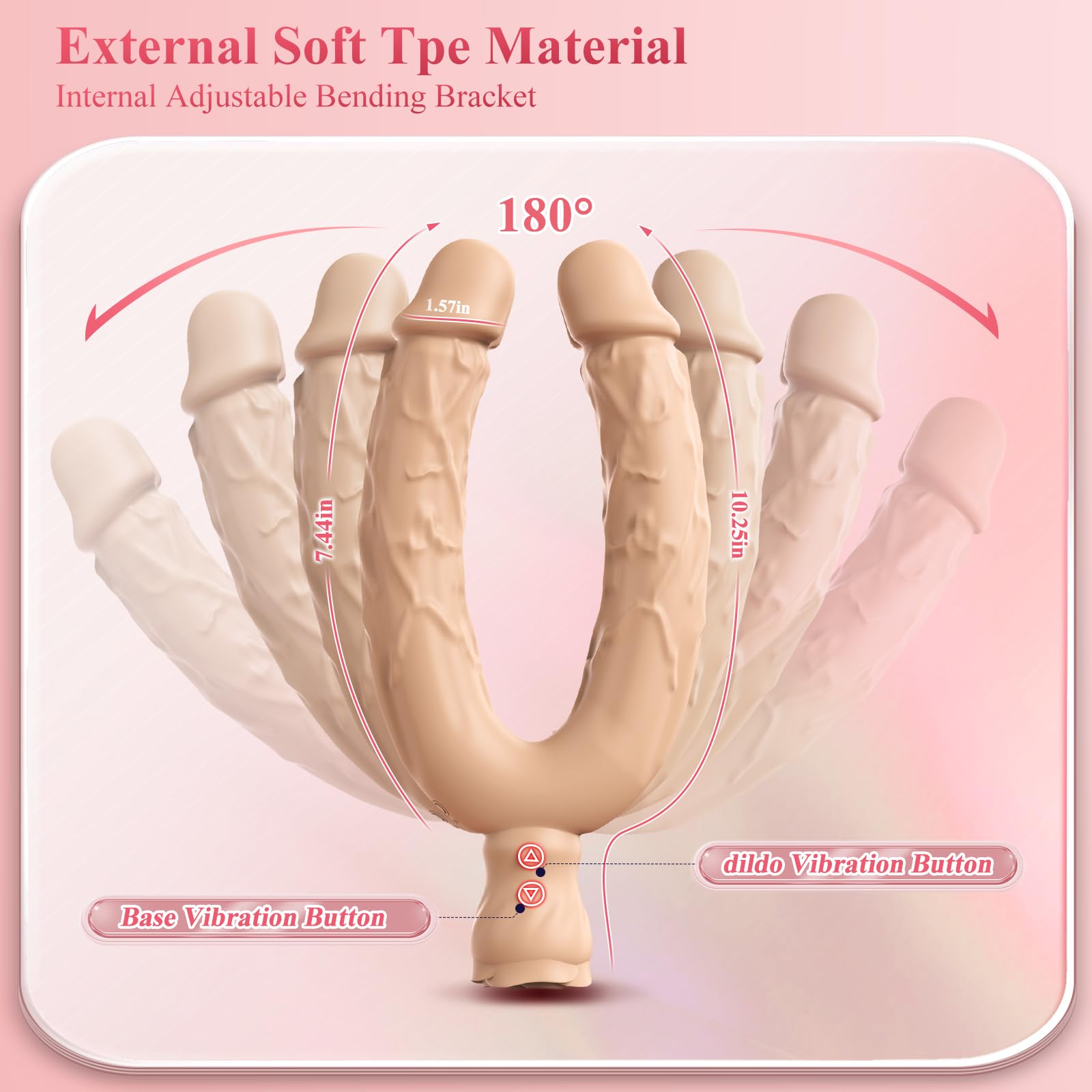 Double Dildo Lesbian Sex Toys 3 in 1 Realistic Dildo for 10 Vibrating Modes, Adult Sex Toy for Stimulation with G Spot Anal Prostate Strapless Realistic Silicone Massager for Men Women Games