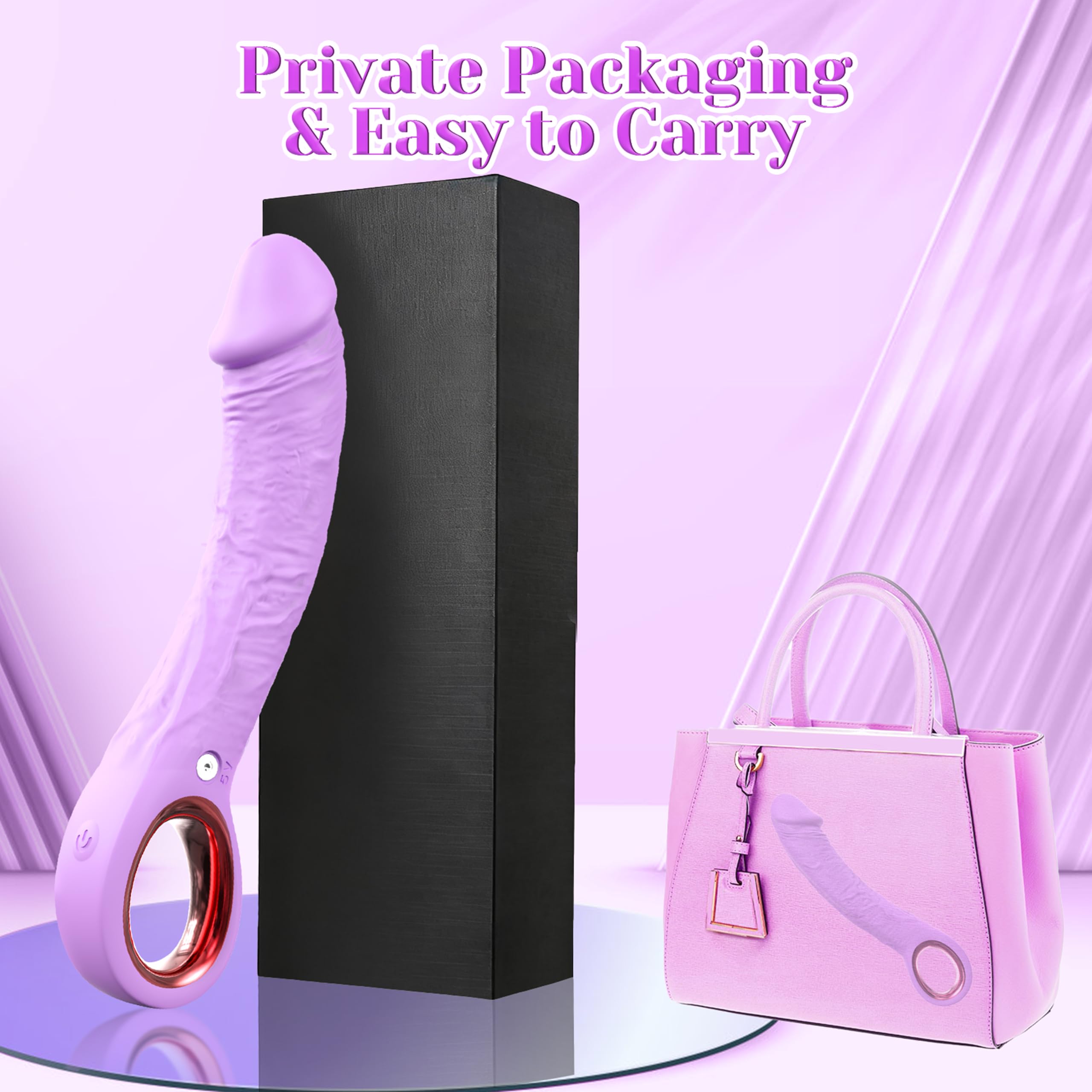 G Spot Dildo Vibrator Adult Sex Toys, 7.8 Inch Realistic Dildo Vibrator for Women and Couples, 10 Powerful Vibration Soft Dildos Adult Toys Consoladores for Clitoral Stimulation(Purple)