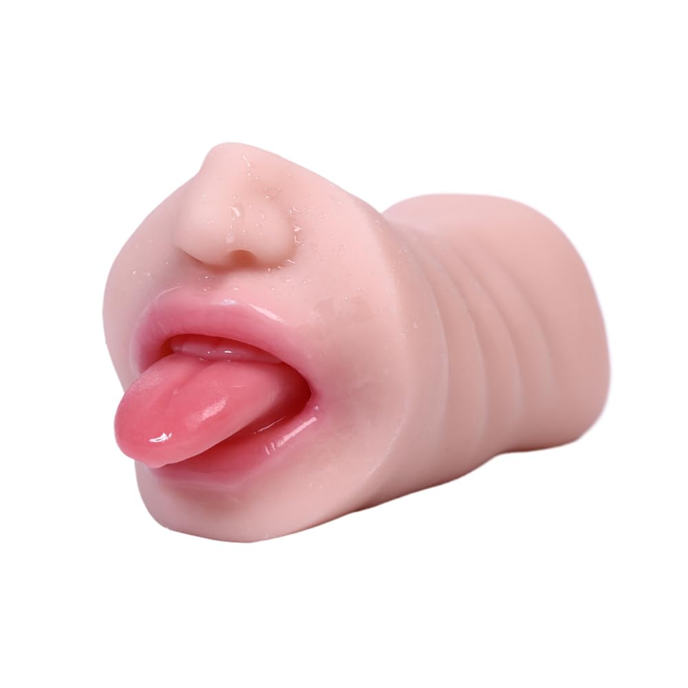 2 in 1 Realistic Male Masturbators with Pocket Pussy Vigina and Mouth,Lifelike Sex Doll with Face,TPE Portable Adult Sex Love Toy,Male Stroker for Masturbation,Deep Throat Oral for Gay Men