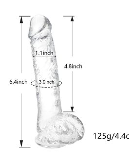 Small Realistic Clear 6 inch Cute Dildo,Adult Sex Toy with Suction Cup Dildo, Suitable for Beginner Women/Men/Gay with Thin and Slim Poke, can be Use for G-spot and Anal