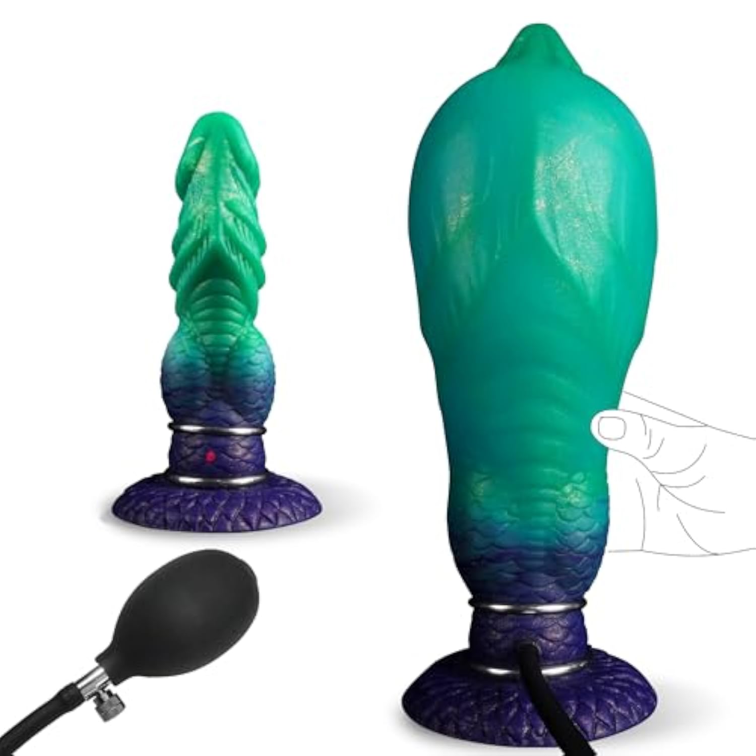 Monster Dildo Inflatable Fantasy Dildo with Adjustable Thickness, Huge Horse Dildos Inflatable Butt Plug Thick Anal Dildos with Strong Suction Cup, Adult Toys for Women Men