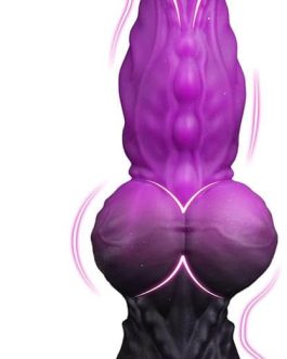 Fantasy Dildo with Suction Cup – Green-Pink Neon Realistic Dong for Vagina, Anal Play – Adult Fantasy Toy for Women, Men, Couples (9.1″)