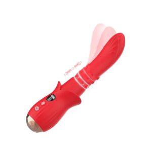 Thrusting Dildo, LED Display G Spot Vibrator with 9 Vibrating, Come-Hither and Up-Down Sliding Modes, Sex Toys Women, Rose Vibrator Wand Clitoral Stimulation