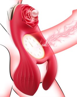 Vibrating Cock Ring Couples Game Sex Toys for Men Women, Male Penis Ring Silicone Sleeve Adult Toys Rose Tool with 3 Motor & 7 Vibrations for Clitoral Testicle Dual Stimulation Sensory Pleasure Toy