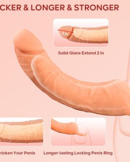 QuenchJoy Pennis Extender with Cock Ring Male Masturbator Sex Toys Cock Sleeve Realistic Pocket Pussy Adult Toys for Couples Men Women