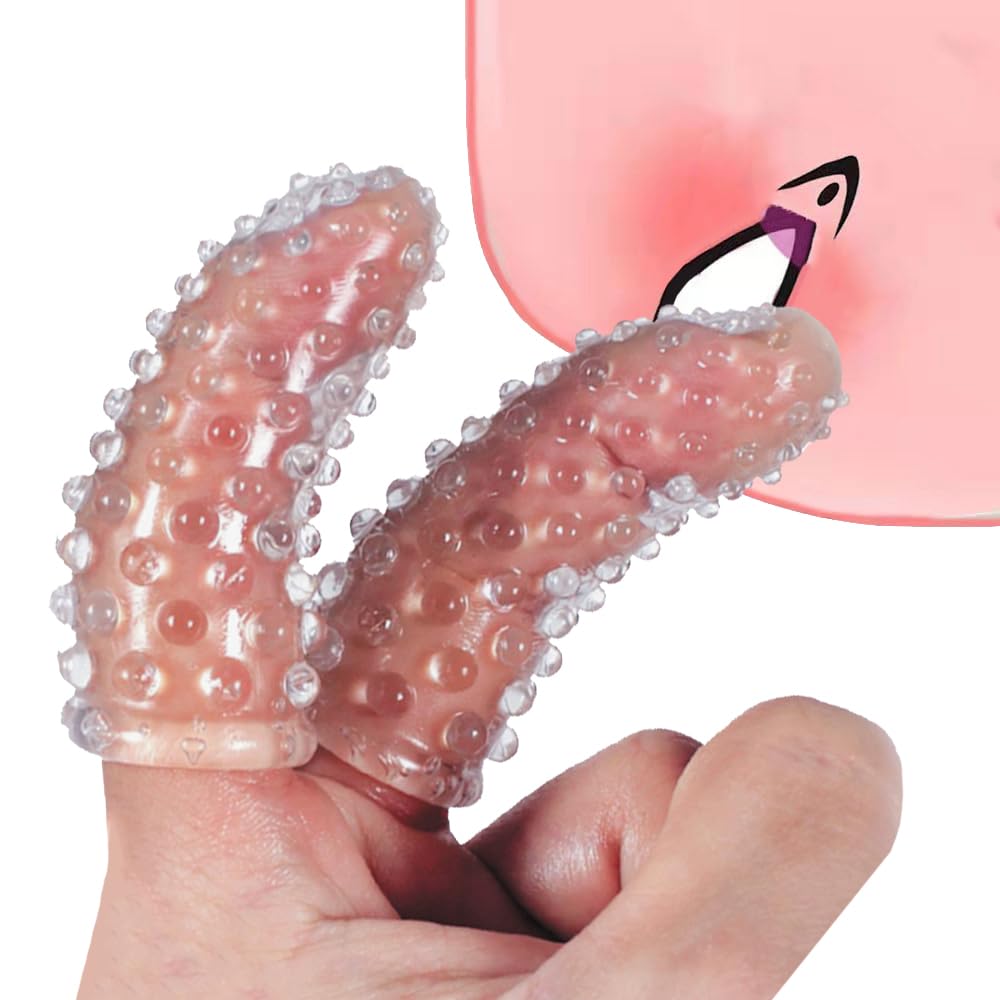 2Pcs Adult Finger Vibrator Accessories, Finger Sleeve Finger Cots Finger Condoms Vagina Clitoral Nipple G-Spot Stimulator Anal Sex Toys for Adults Women Men Couples