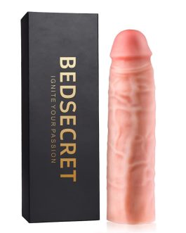 Reusable Penis Sleeve Extender Realistic Textured Cock Extender Body-Safe Stretchy Ultra-Soft Material Cock Enlarger Applicative for Men & Couple