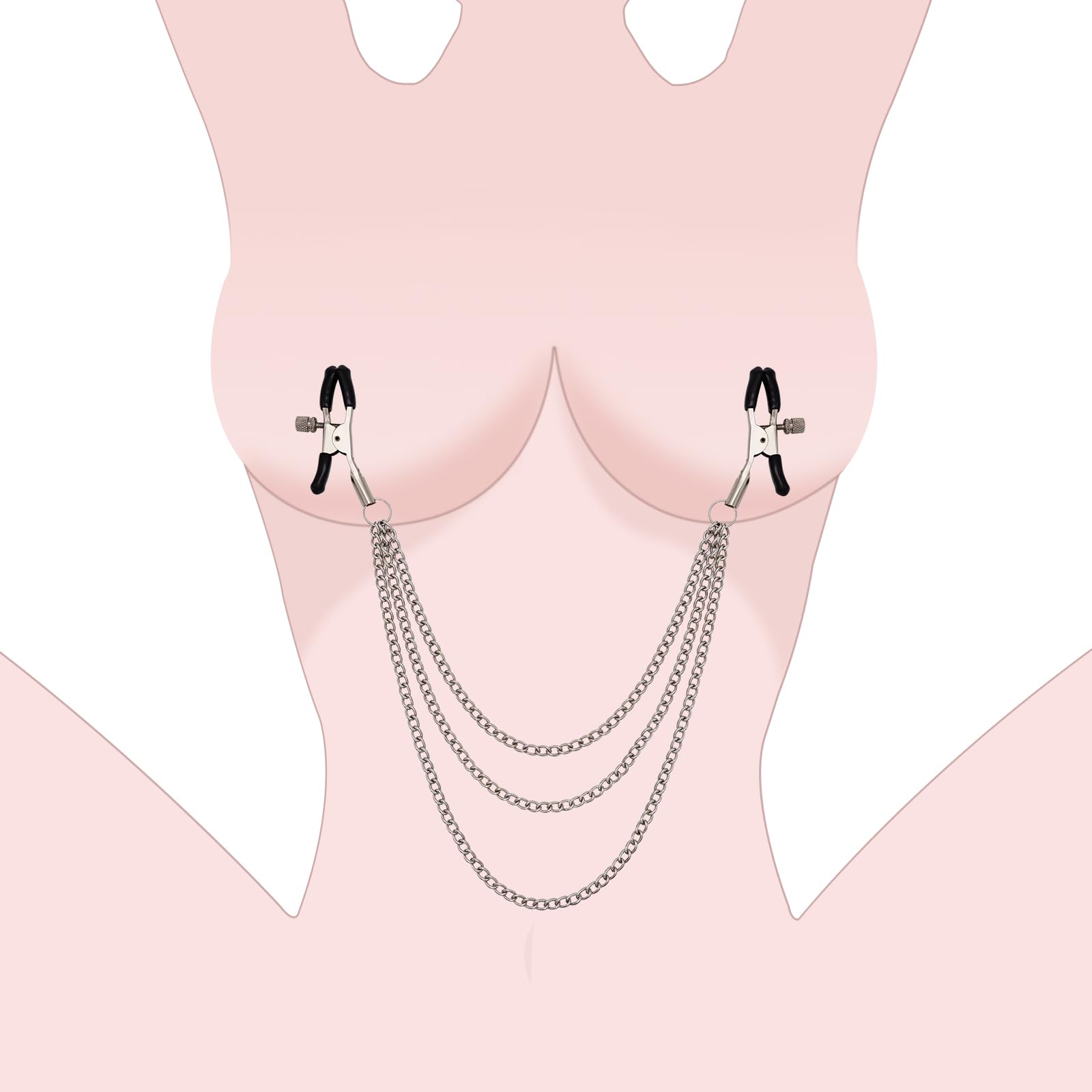 BDSM Nipple Clamps Couples Sex Toys, Bondage Gear & Accessories Sex Restraints, Nipple Clips for Adult Play Adjustable Clamps with Chains Stimulates Women, Sensory Game Play Adult Toys for Bedroom Fun