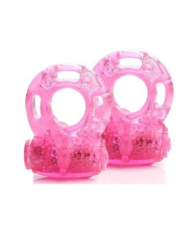 2 PCS Vibrating Penis Ring Cock Ring Vibrator Clitoral Stimulator Penis Erect Erection Enhance Sex Product Adult Erotic Sex Toys for Men Delay Ejaculation