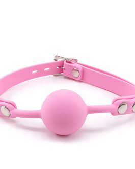 Women Pink Silicone Bondage Ball Gag for Sex Games, Silicone Sex Toys Open Mouth SM Bite Gag, Bondage Restraints Sex Gag Muzzles for SM Games (Pink-1)