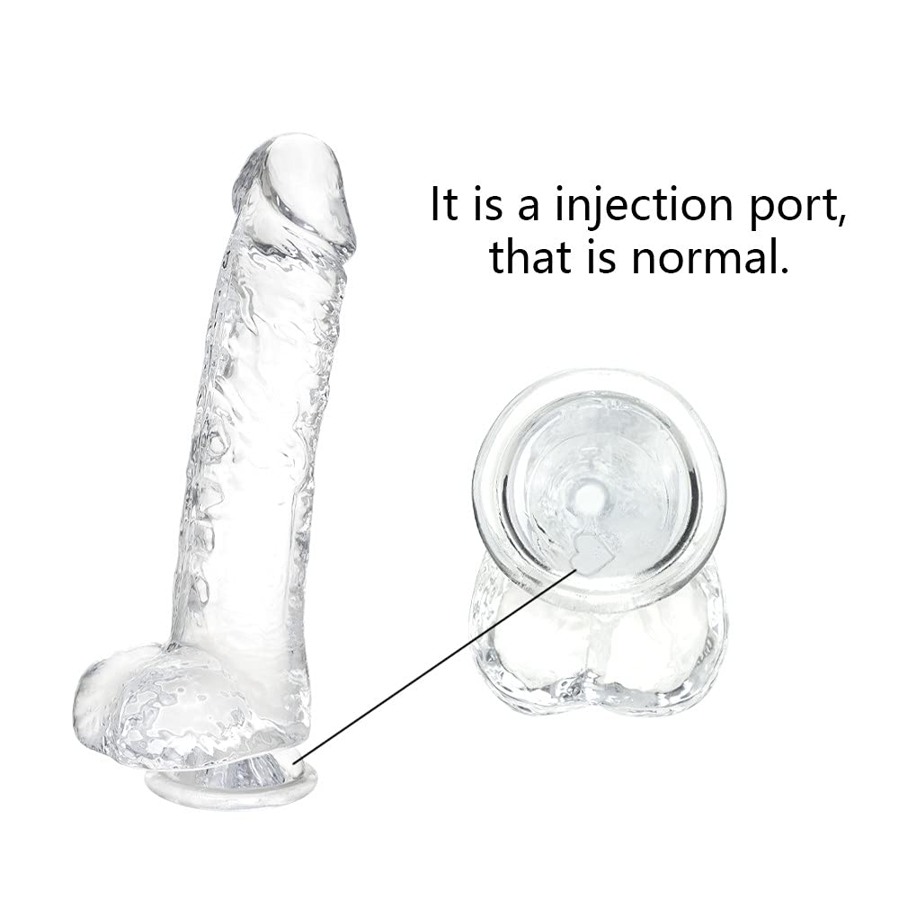 Small Realistic Clear 6 inch Cute Dildo,Adult Sex Toy with Suction Cup Dildo, Suitable for Beginner Women/Men/Gay with Thin and Slim Poke, can be Use for G-spot and Anal