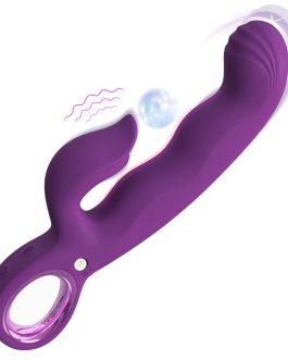 Thrusting Vibrator for Women, 3 in 1 Adult Sex Toys with G Spot Rabbit Vibrator and Clitoral Stimulator, 7 Thrusting & 7 Vibrating Modes, 8.3 Inch Waterproof Silicone Dildo for Women Couples