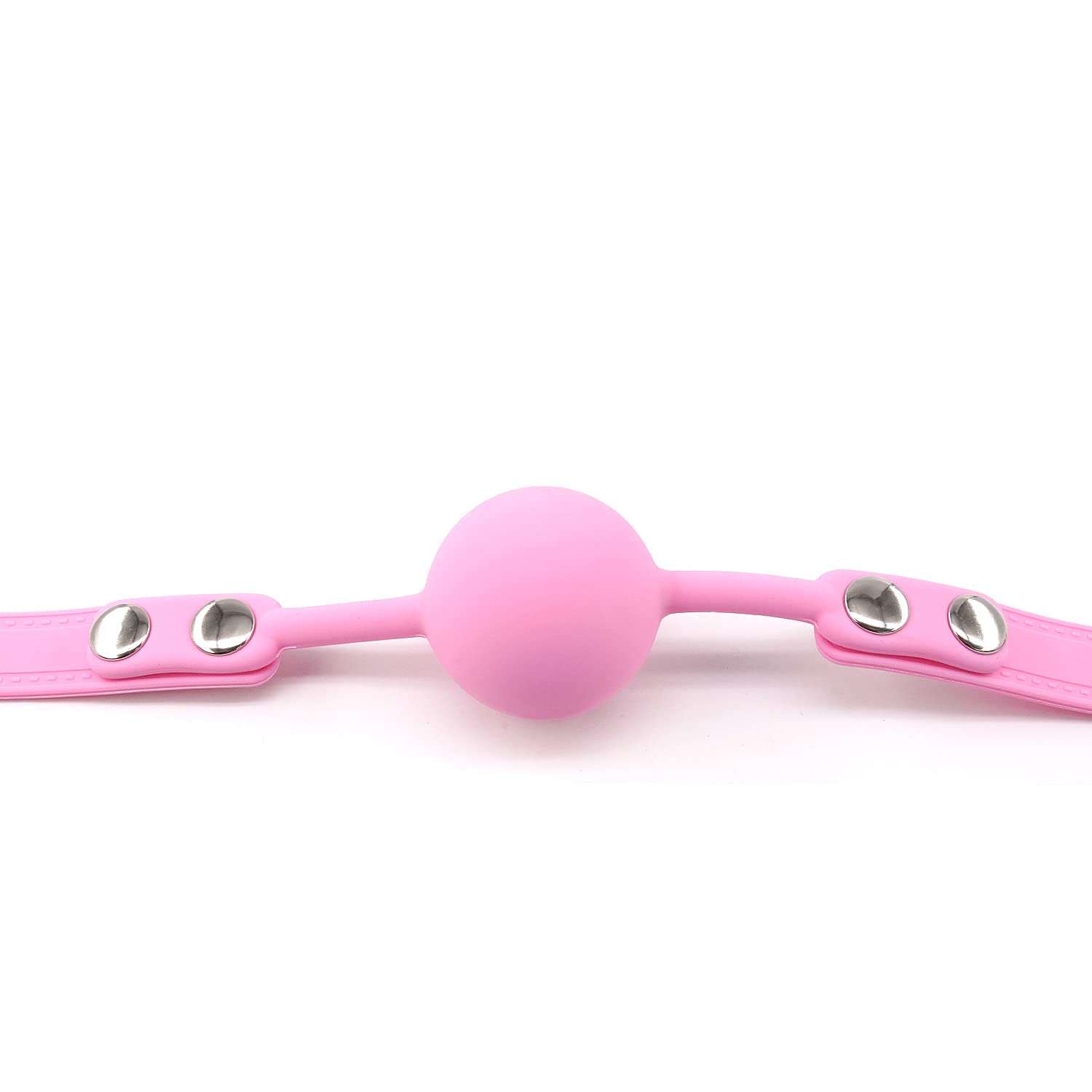 Women Pink Silicone Bondage Ball Gag for Sex Games, Silicone Sex Toys Open Mouth SM Bite Gag, Bondage Restraints Sex Gag Muzzles for SM Games (Pink-1)