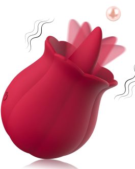 Clitoral Rose Sex Toys Vibrator Stimulator for Women, Licking Tongue Vibrating Rose Adult Toys with 10 Modes Vibration, for Couples Female Anal Clitoris Nipple Ears for Her