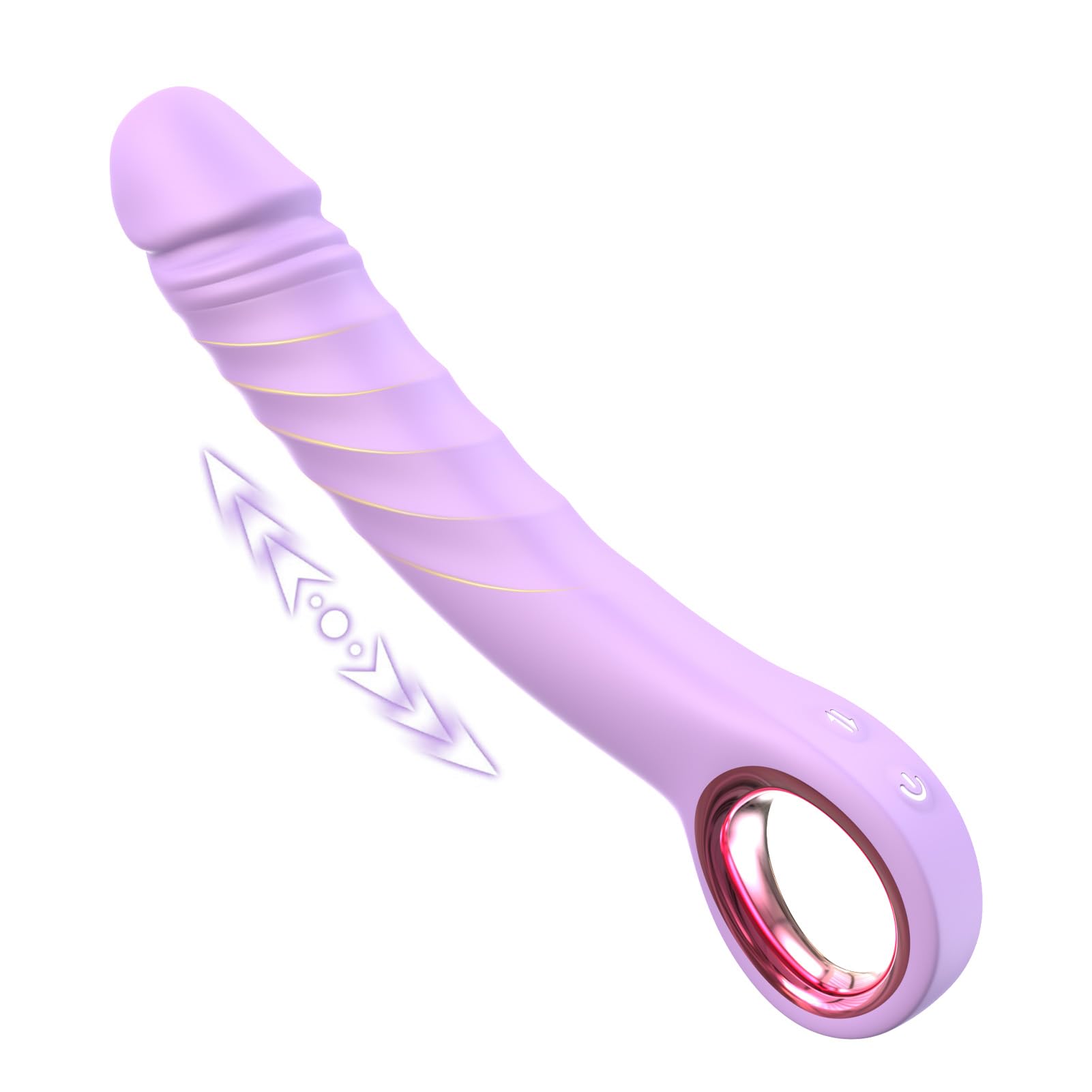 KFAKA Thrusting Vibrator Dildo, 7 Pulsation & 7 Vibration Modes Sex Toy, Rechargeable Silicone G-Spot Adult Toys with Handle Ring, 8.3" Waterproof Realistic Dildos for Women, Men & Couples (Purple)
