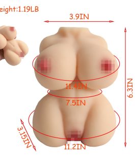 1.19LB Realistic Small Torso Sex Doll with Boobs,Lifelike TPE Mini Adult Sex Love Doll with Pocket Pussy Vaginal,Portable Male Masturbator,Real Solid Dolls for Sex,Sex Toy for Men with Butt Ass(White)