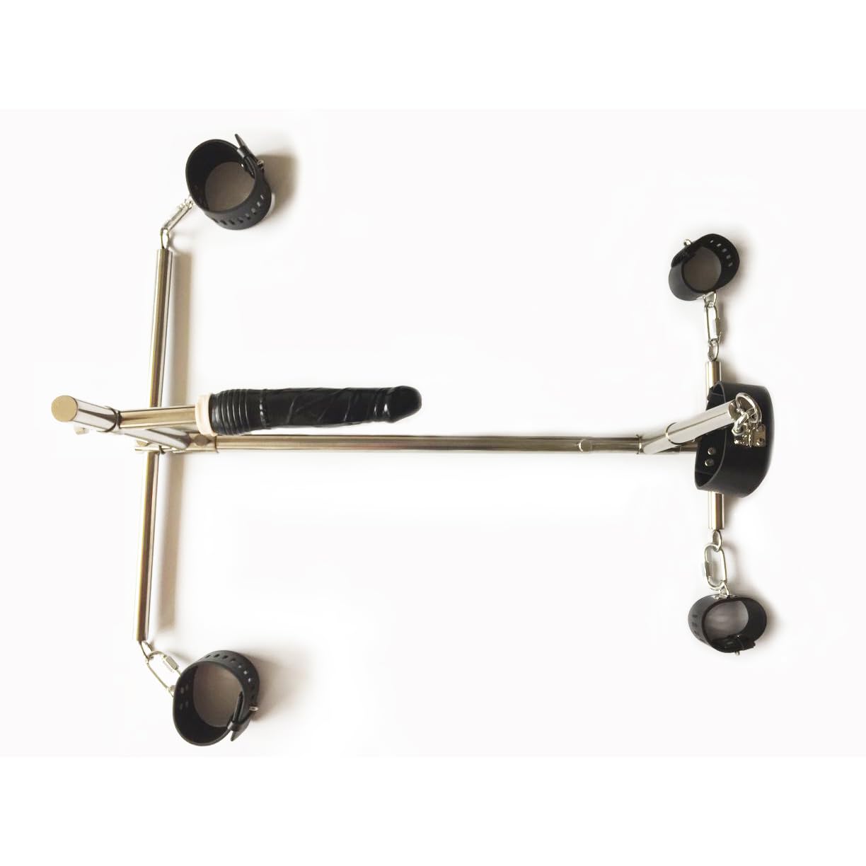 Heavy Sex Machine Duty Stainless Steel Bar Spreader with Dildo Hand Foot Collar Bondage Toture Rack Frame Handcuffs BDSM Tie Set