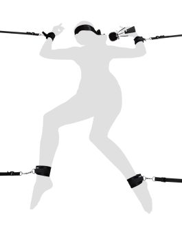 BDSM Bondage Restraint Sex Toys – UTIMI Bed Sex Straps Set with Handcuffs Ankle Cuffs Blindfold Feather Tickler & 4 Separate Straps Adult Kinky Bondage Rope Toy for Men Women and Couples | Queen Size