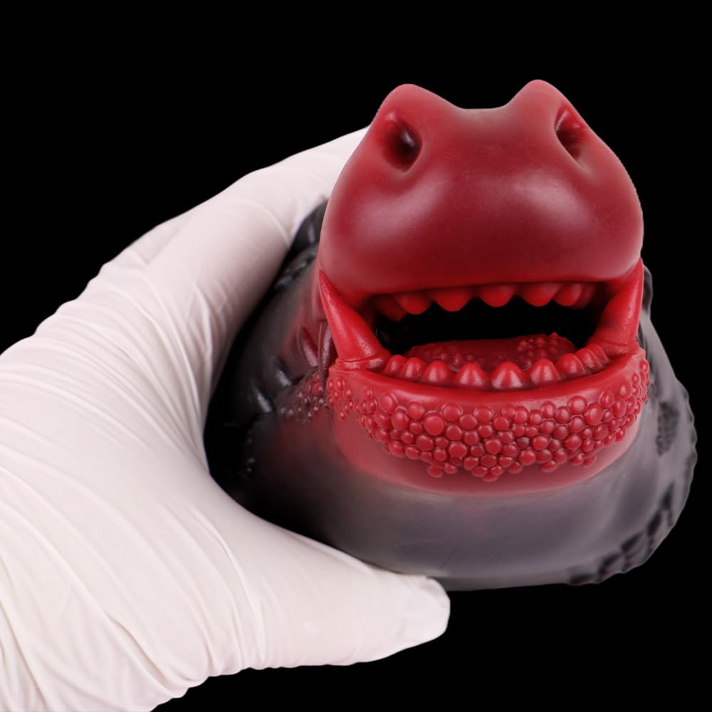 Male Masturbators Red Dragon Head Oral Sex Deep Throat Blow Job Stroker for Men Orgasm Silicone Pocket Pussy Sucking Toy Lifelike Animal Masturbater Cup with Teeth for Men BDSM Toy