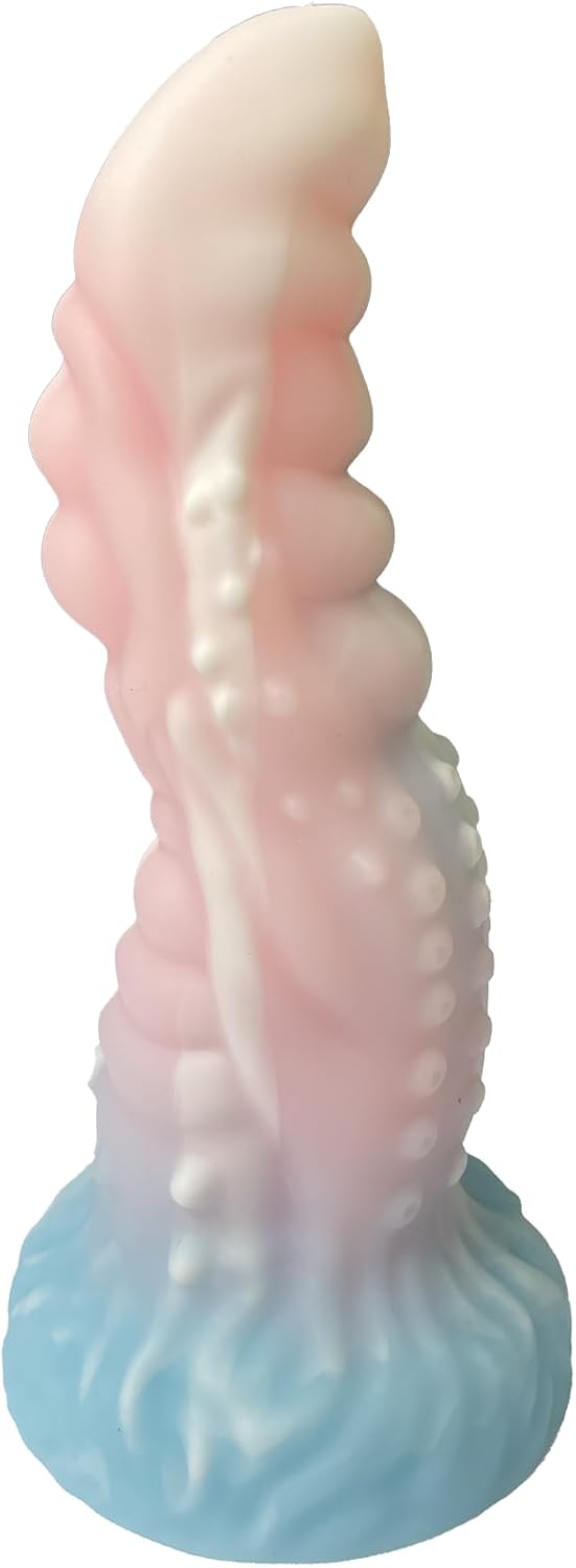 7.28 in Dragon Dildo,Realistic Monster with Strong Suction Cup,Liquid Silicone Dog Knot Dildo,Soft Anal Dildo for Women Men, Beginner & Couples Anal Vaginal Sexy Play(Pink)