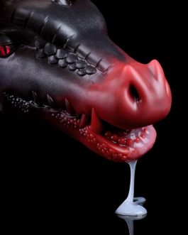 Male Masturbators Red Dragon Head Oral Sex Deep Throat Blow Job Stroker for Men Orgasm Silicone Pocket Pussy Sucking Toy Lifelike Animal Masturbater Cup with Teeth for Men BDSM Toy
