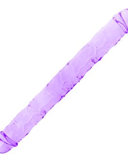 11.8 * 1.37 Inches Double Dildo Crystal Jelly Realistic Anal Long Dildo Penis Soft and Flexible with Veins and Glans Adult Sex Toys for Women/Men/Lesbian Purple