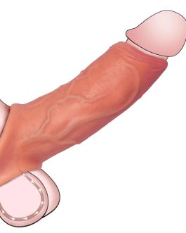 Realistic Cock Sleeve Penis Enlargers for Adults Men, Reusable Cock Sheath Silicone Penis Enlarger, Delay Ejaculation Stronger Erection Male Sex Toys Penis Stretcher Dick Enlarger Girth Enhancer