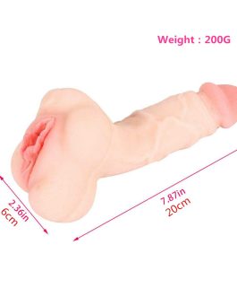 7.87 Inches Realistic Dildo Male Masturbators with Pocket Pussy Vigina,Soft TPE Penis Sleeve Extender,Penis Pump Enlarger Prolong,Adult Sex Love Toy Stroker for Men Women Couples