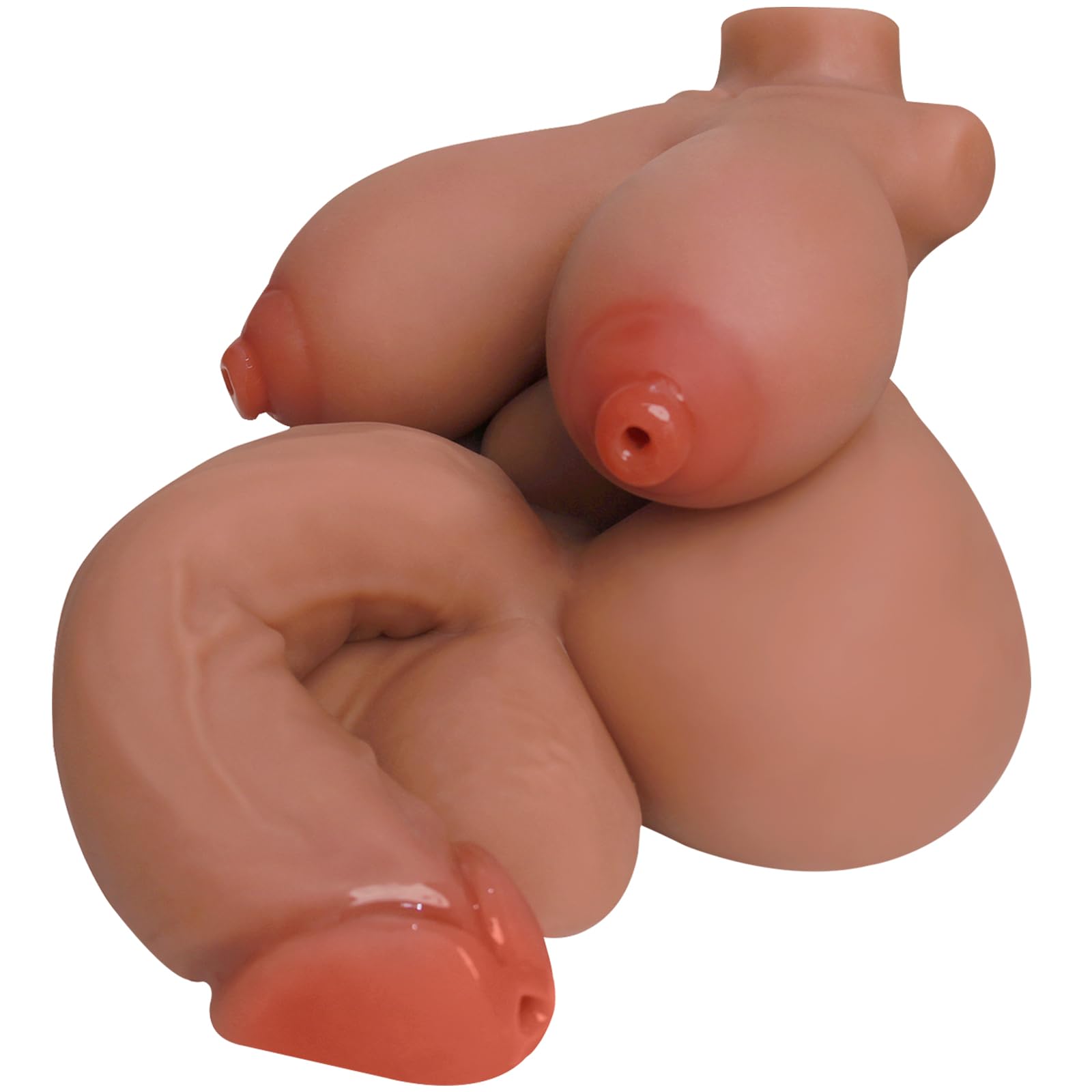 DBAKA Shemale Sex Doll Sex Toys with Penetrable Dildo Nipples, 5 in 1 Trans Sex Doll Male Masturbator, Unisex Love Doll Transsexual Torso Toy with Huge Dildo for Gay Couple